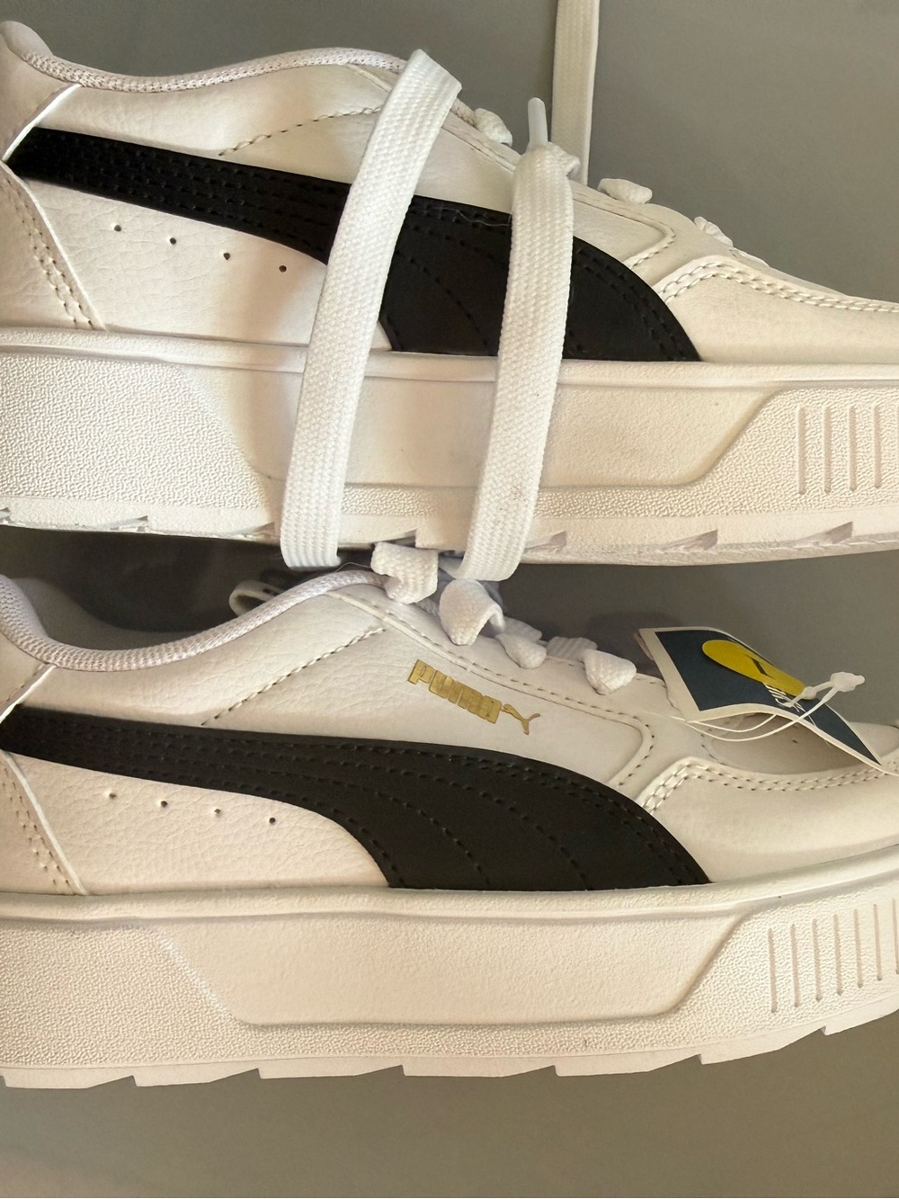 Puma White Sneakers with Gold Accents - Picture 2 of 2